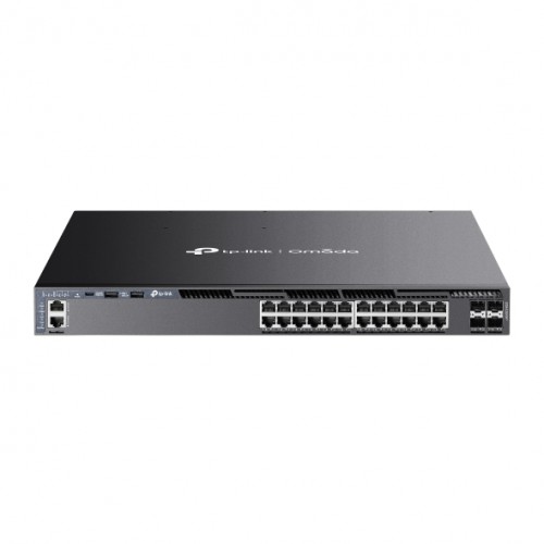 Omada 24-Port Gigabit Stackable L3 Managed PoE+ Switch with 4 10G Slots